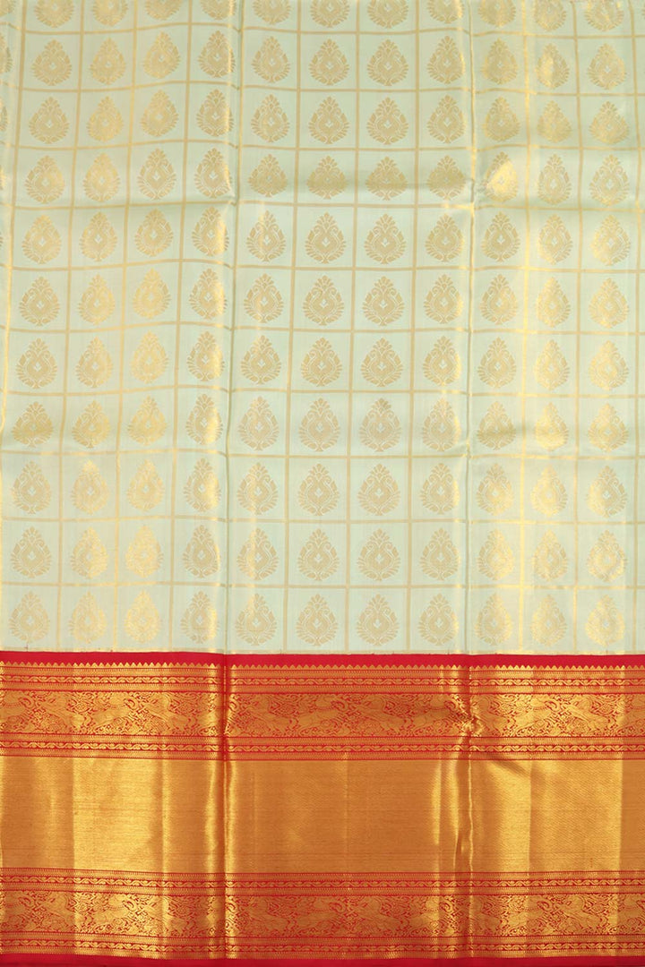 Tea Green Korvai Kanjivaram Tissue Pattu Pavadai Material 10059618