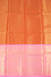 Tomato Red Korvai Kanjivaram Pattu Pavadai Material 10059624