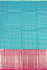 Aqua Blue Korvai Kanjivaram Pattu Pavadai Material 10059625