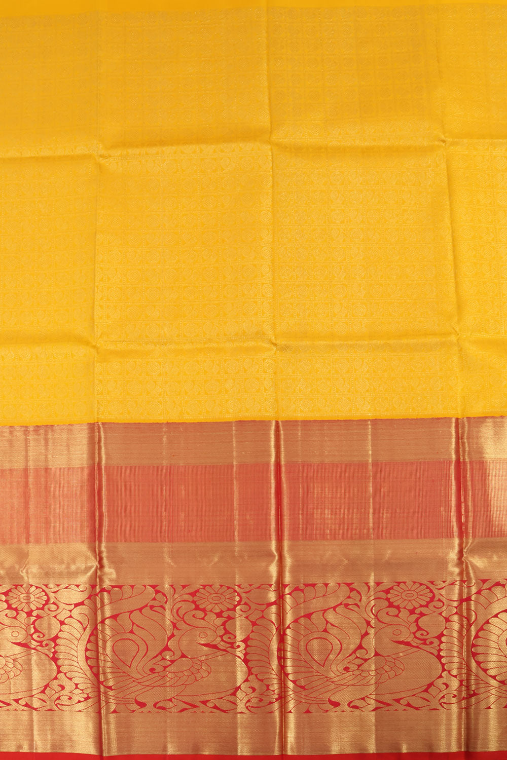 Marigold Yellow Kanjivaram Pattu Pavadai Material 10059627