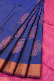Steel Blue Kanjivaram Soft Silk Saree 10059809