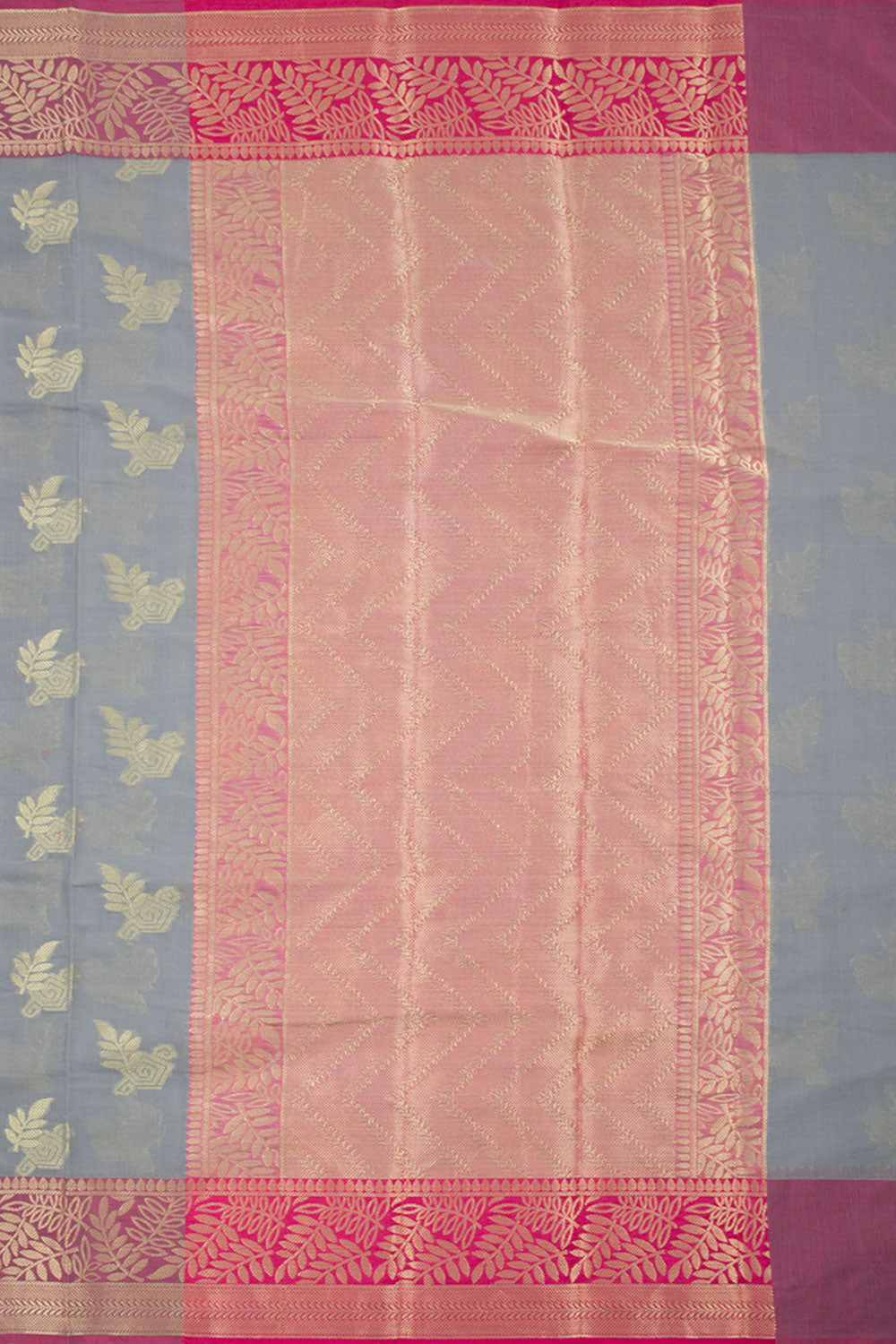 Grey Handloom Banarasi Cotton Saree 10061114