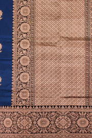 Blue Handloom Banarasi Kadhwa Katan Silk Saree 10061141