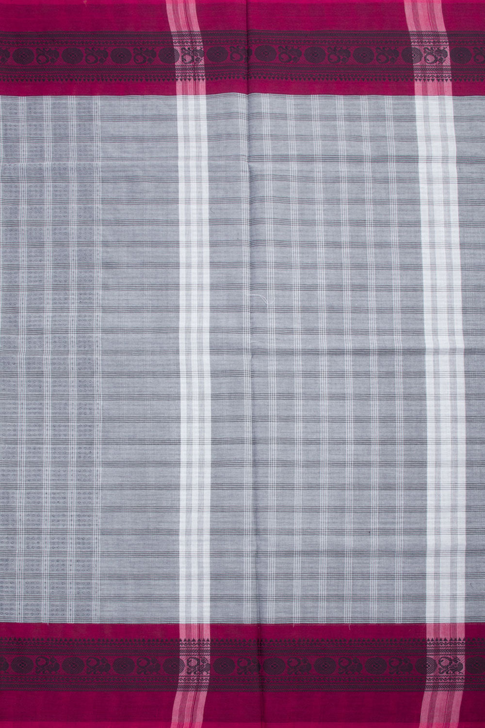 Grey Handloom Kanchi Cotton Saree 10061328