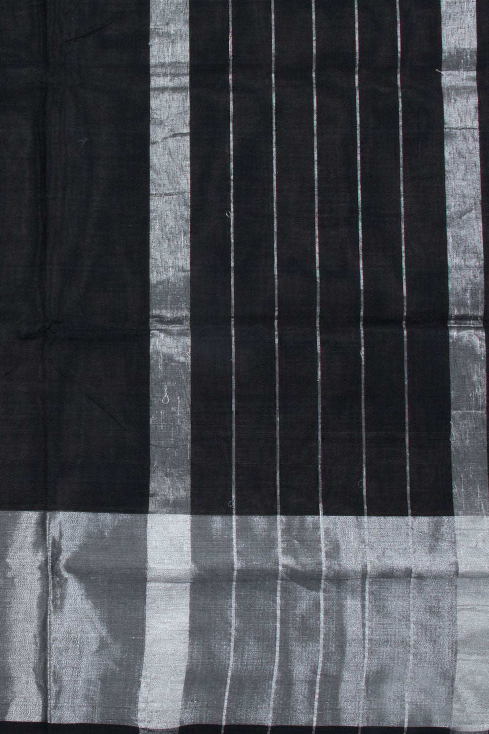Black Handwoven Solapur Cotton Saree 10060203