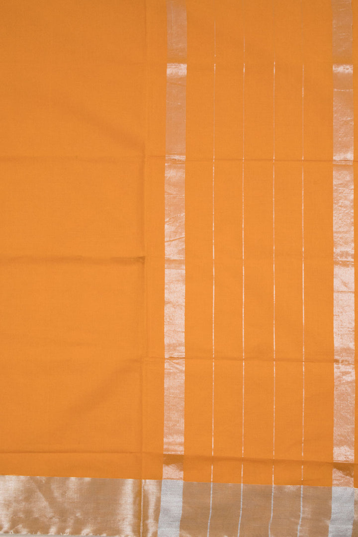 Orange Handwoven Solapur Cotton Saree 10060211