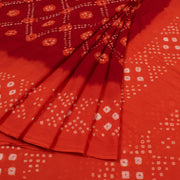 Maroon Handcrafted Bandhani Mulmul Cotton Saree 10055016