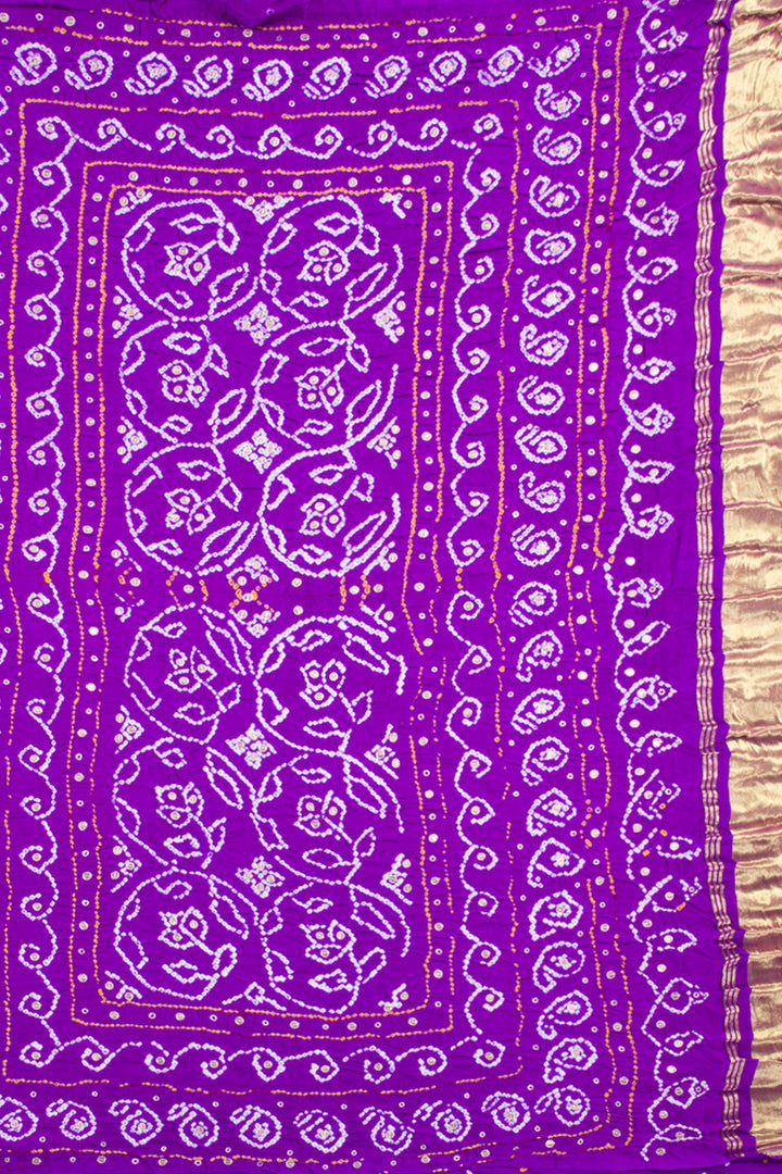 Magenta Handcrafted Bandhani Gajji Silk Saree 10059600