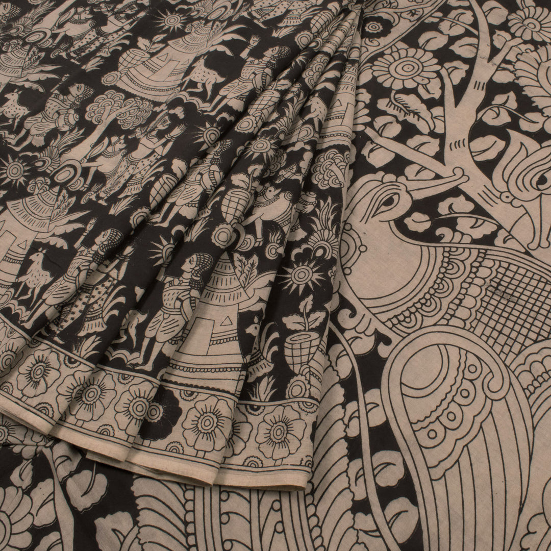 Handcrafted Printed Kalamkari Cotton Saree 10054758