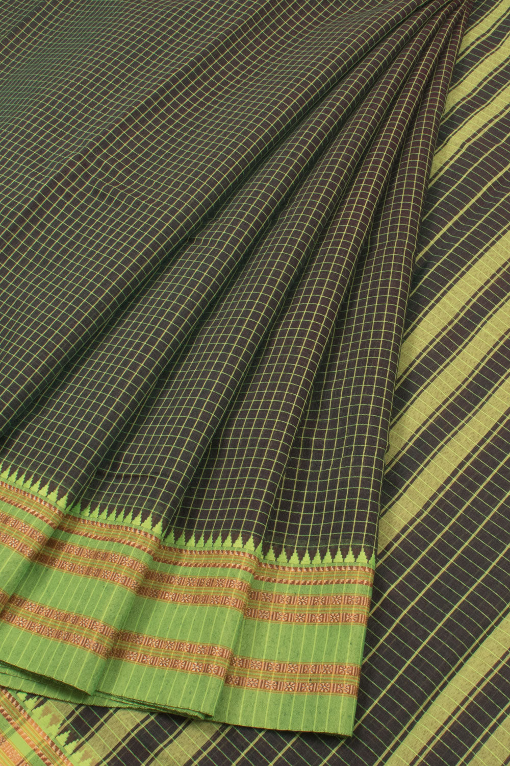 Black Handloom Narayanpet Cotton Saree 10059579
