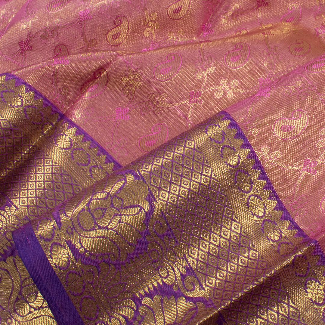 1 Year Size Pure Zari Kanchi Pattu Pavadai Material 10054647