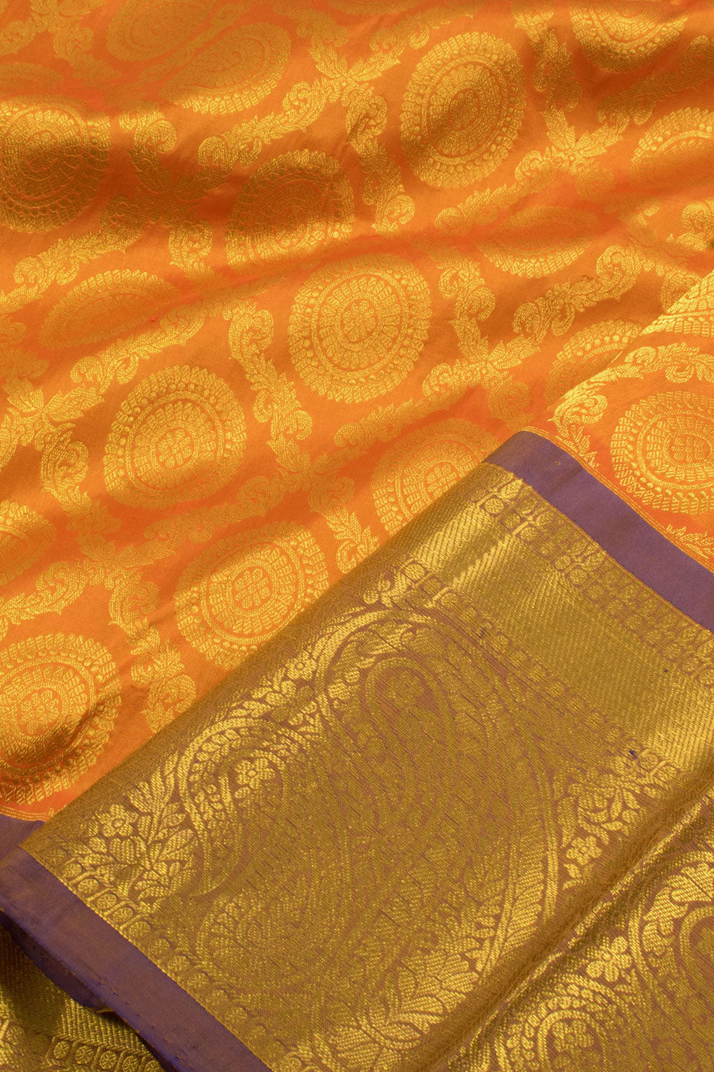 5 to 9 Year Size Pure Zari Kanjivaram Silk Pattu Pavadai Material 10058078