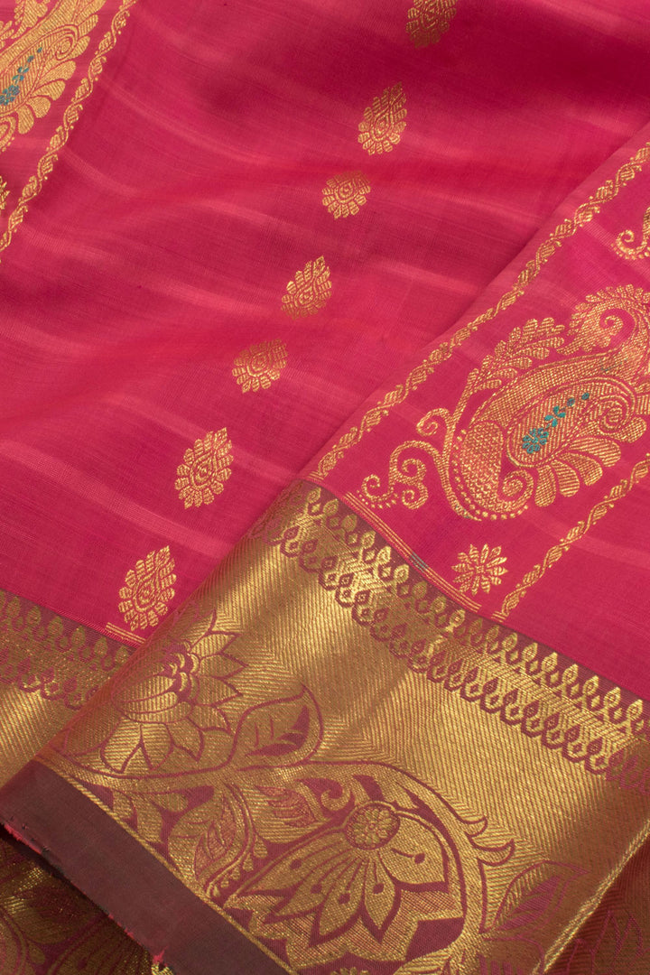 5 to 9 Year Size Pure Zari Kanjivaram Tissue Silk Pattu Pavadai Material 10058080