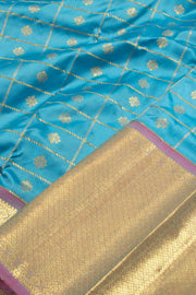 5 to 9 Year Size Pure Zari Kanjivaram Silk Pattu Pavadai Material 10058082