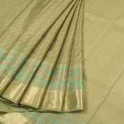 Olive Green Handloom Nakashi Kanjivaram Silk Saree 10057040
