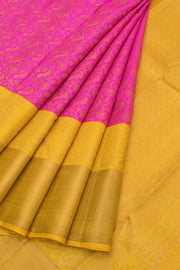 Barbie Pink Pure Zari Bridal Korvai Kanjivaram Silk Saree 10058719