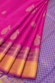 Hot Pink Pure Zari Kanjivaram Silk Saree 10059191