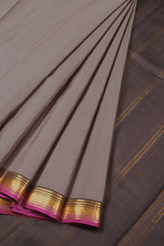 Grey Handloom Pure Zari Kanjivaram Silk Saree 10060046