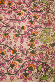 Violet Pen Kalamkari Bandhani Tussar Silk Saree 10060144