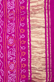 Fandango Pink Handcrafted Bandhani Gajji Silk Saree 10060148