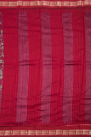 Pinkish Magenta Printed Kalamkari Tussar Silk Saree 10060151