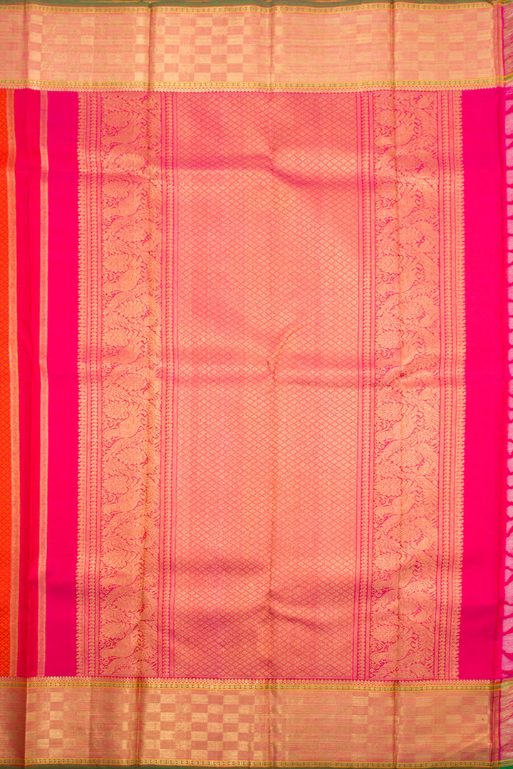 Red Pure Zari Jacquard Kanjivaram Silk Saree 10061486