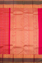 Tomato Red Pure Zari Kanjivaram Silk Saree 10061537