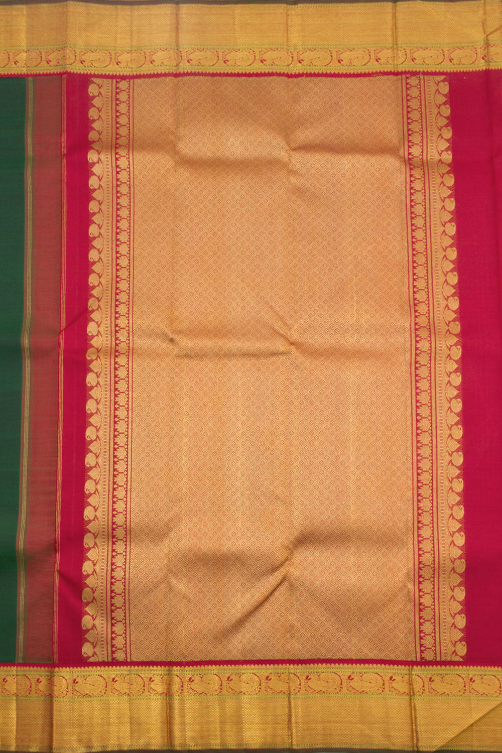 Green Pure Zari Korvai Kanjivaram Silk Saree 10061587