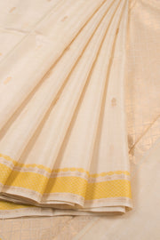 Cream Chhattisgarh Tussar Silk Saree 10059713