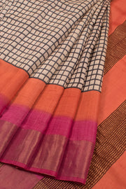Hand Block Printed Tussar Silk Saree 10059323