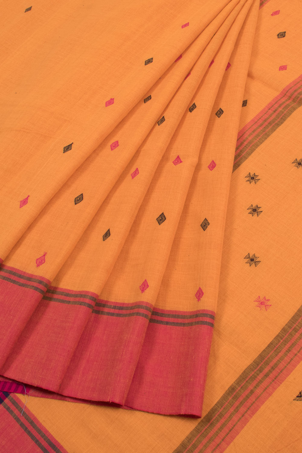 Orange Bengal Cotton Saree 10059328