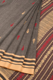 Elephant Grey Bengal Cotton Saree 10059330