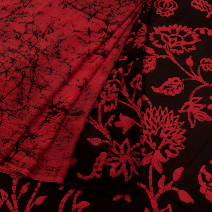 Batik Printed Silk Cotton Saree 10055764