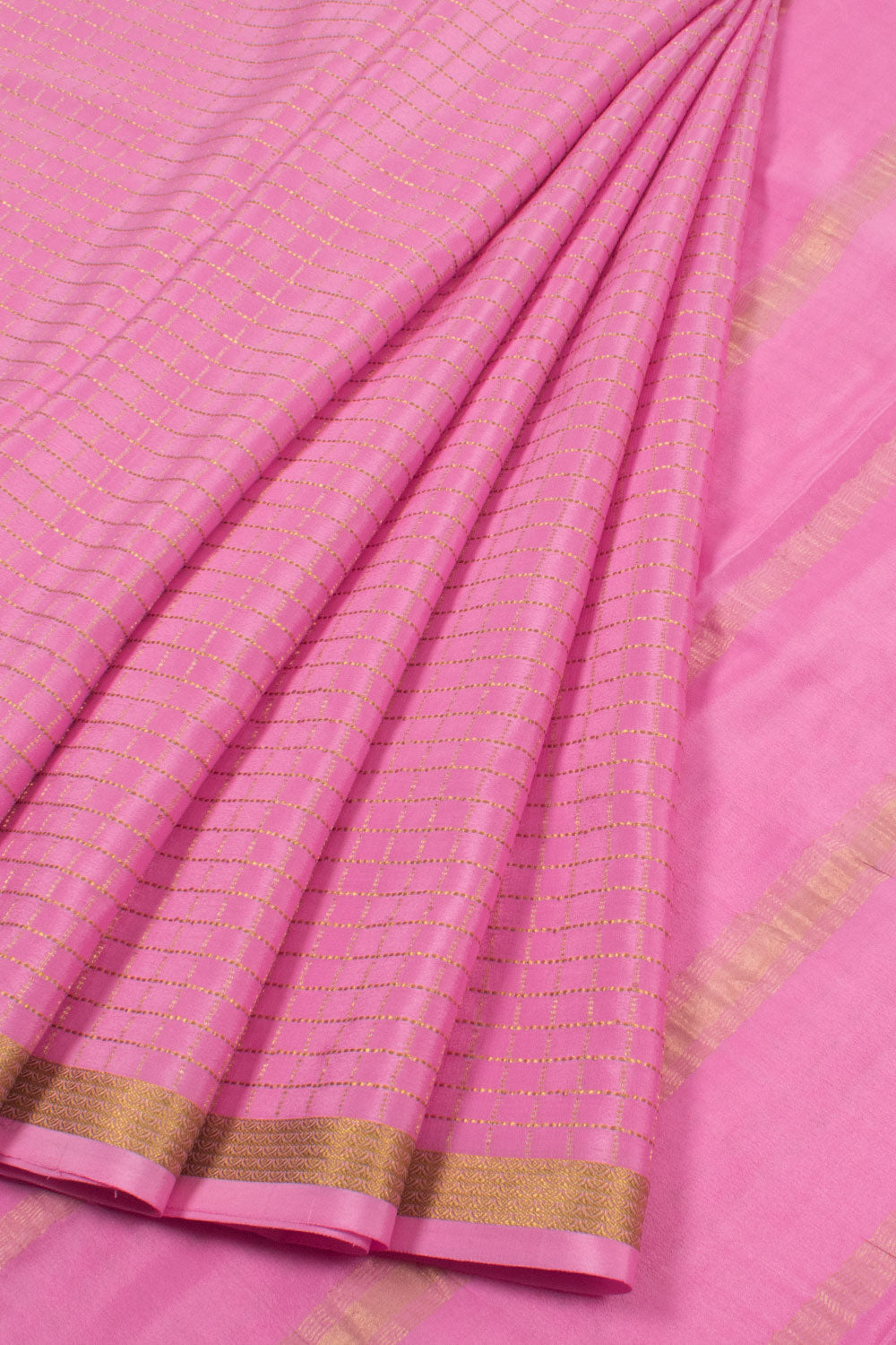 Taffy Pink Mysore Crepe Silk Saree 10059443