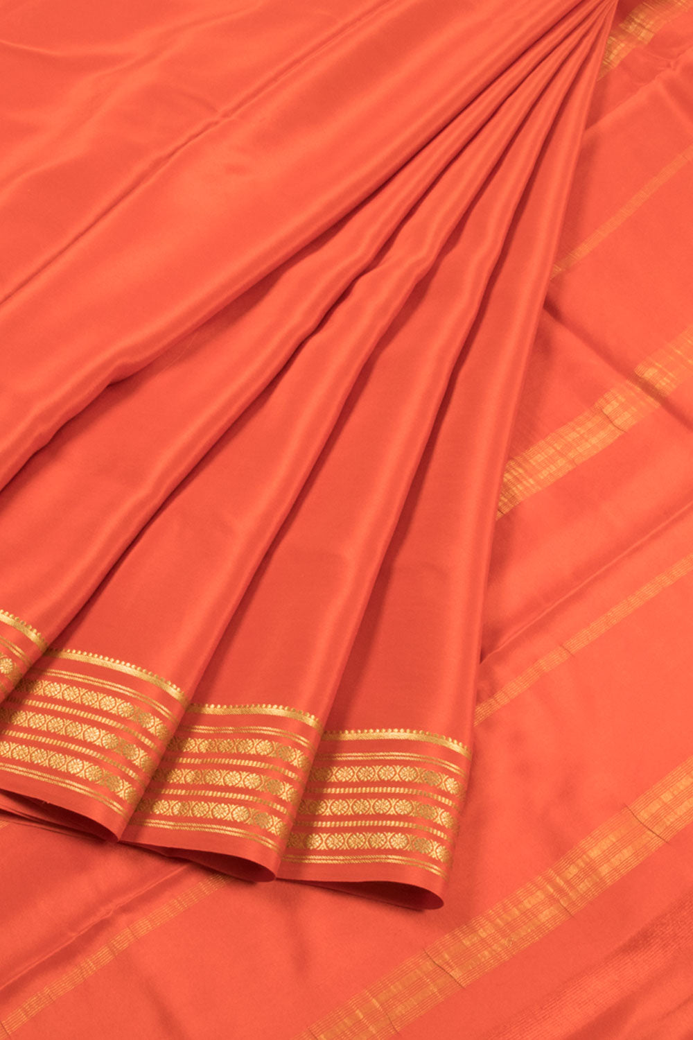 Orange Mysore Crepe Silk Saree 10060243