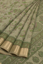 Hand Block Printed Silk Cotton Saree 10059297
