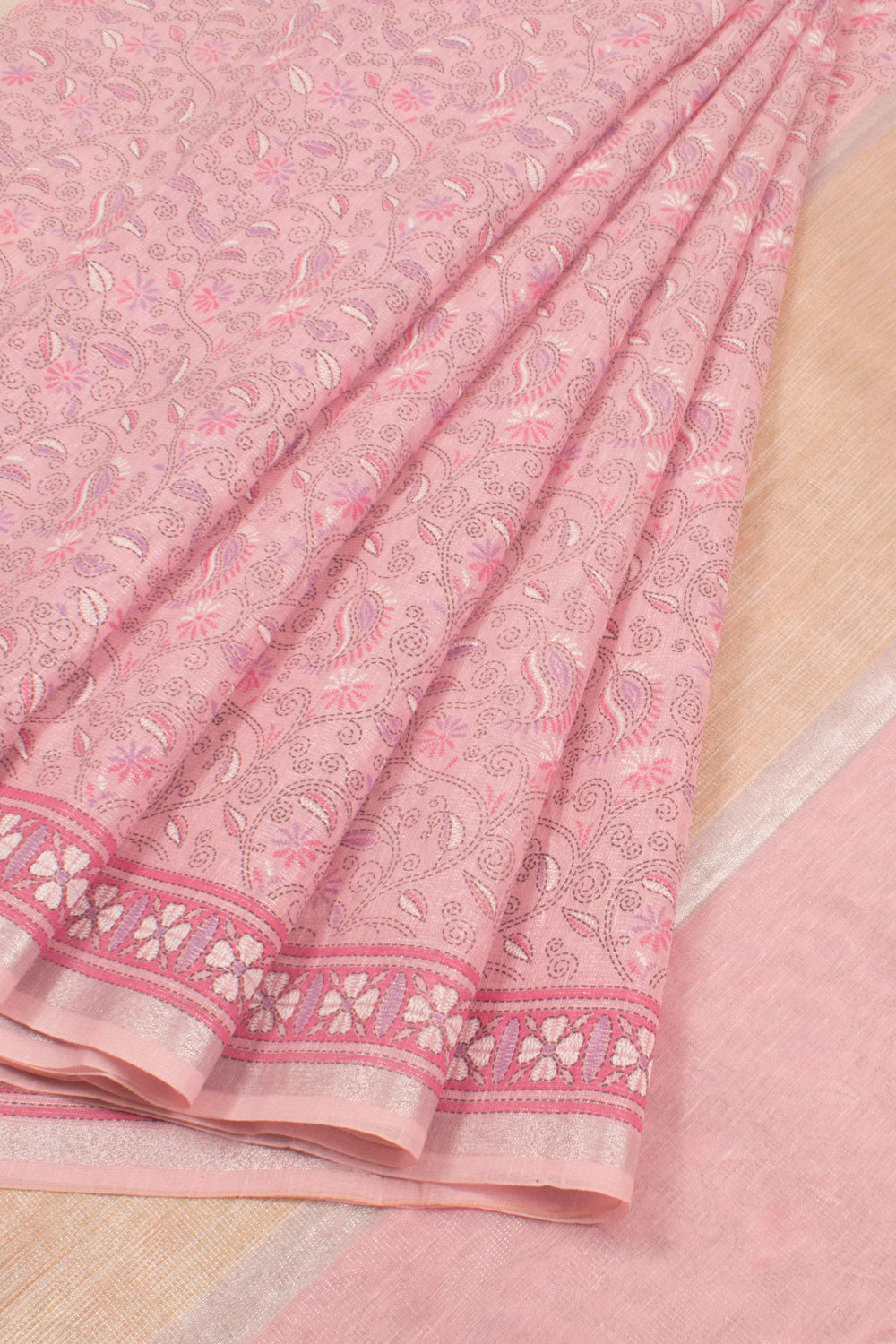 Hand Block Printed Silk Cotton Saree 10059300