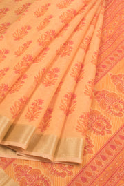 Hand Block Printed Silk Cotton Saree 10059302