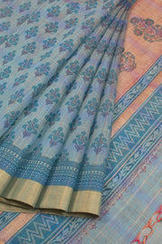 Hand Block Printed Silk Cotton Saree 10059304