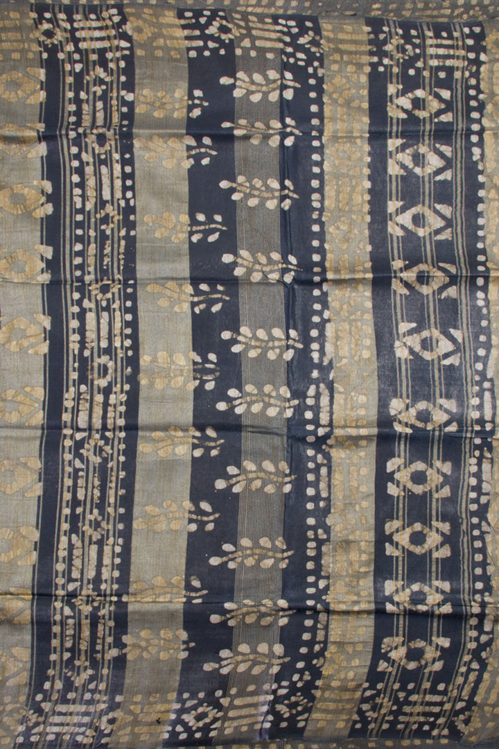 Batik Printed Linen Cotton Saree 10061913