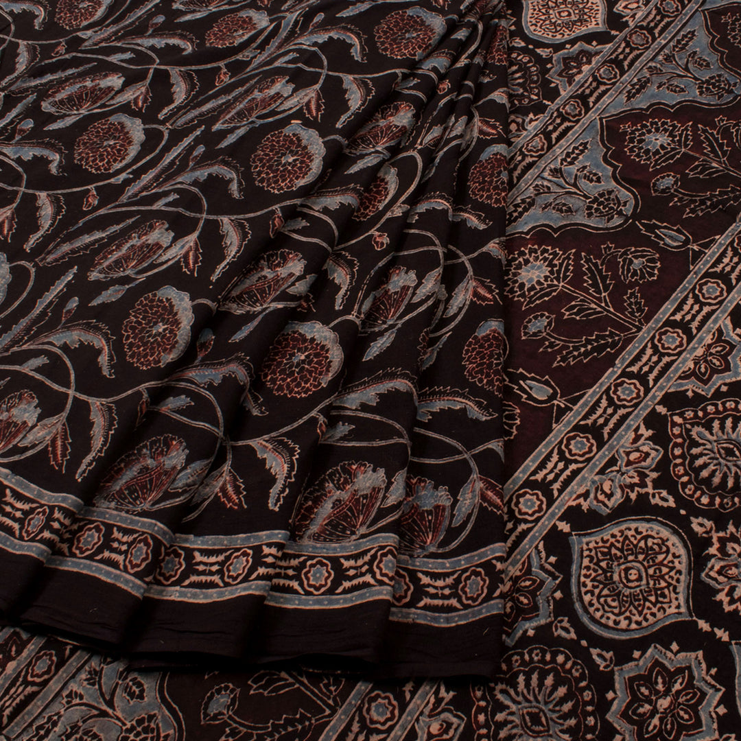 Ajrakh Printed Cotton Saree 10054109