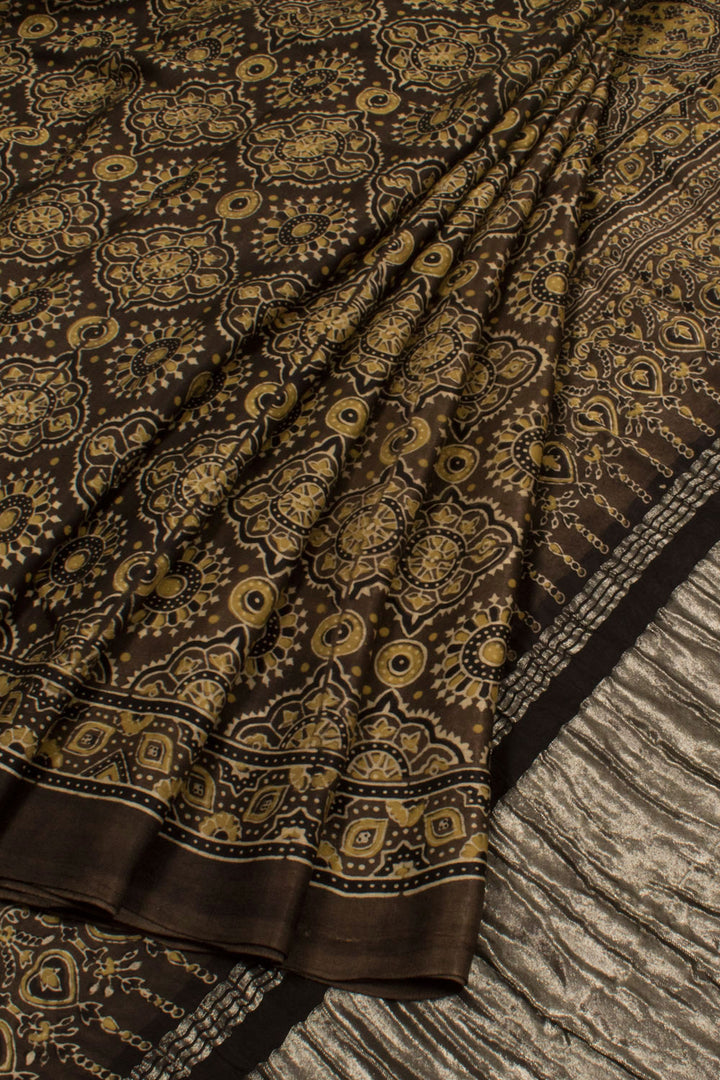 Ajrakh Printed Modal Silk Saree 10058037