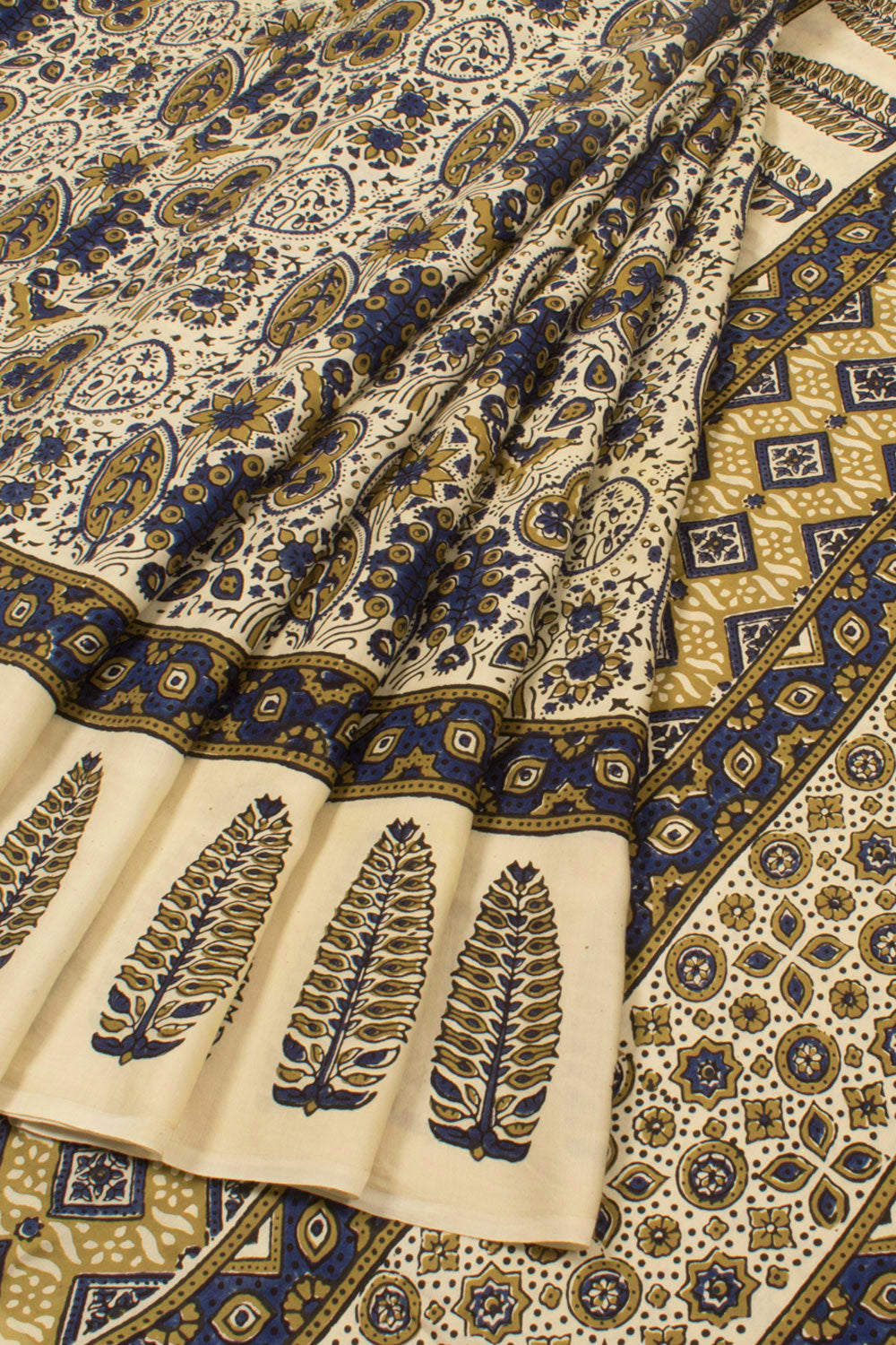 Ajrakh Printed Modal Silk Saree 10058039