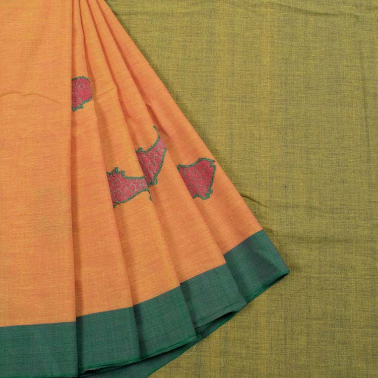 Khandua Applique Embroidered Odisha Cotton Saree 10043441