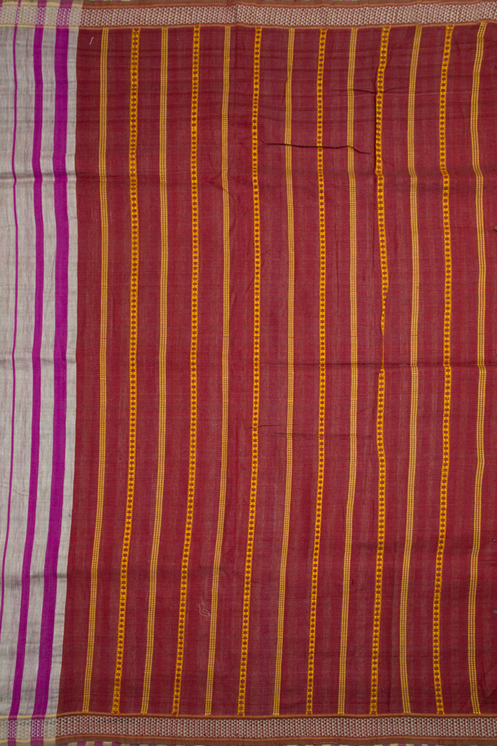 Magenta Handloom Odisha Tussar Linen Saree 10060308