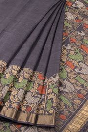 Grey Chhattisgarh Tussar Silk Saree 10056999