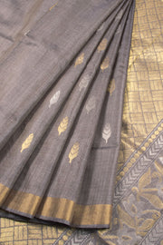 Silver Grey Chhattisgarh Tussar Silk Saree 10059705