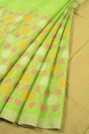 Lime Green Chhattisgarh Tussar Silk Saree 10059706