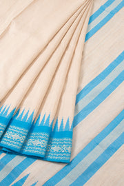 Beige Chhattisgarh Tussar Silk Saree 10059707