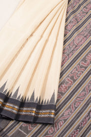 Beige Chhattisgarh Tussar Silk Saree 10059708